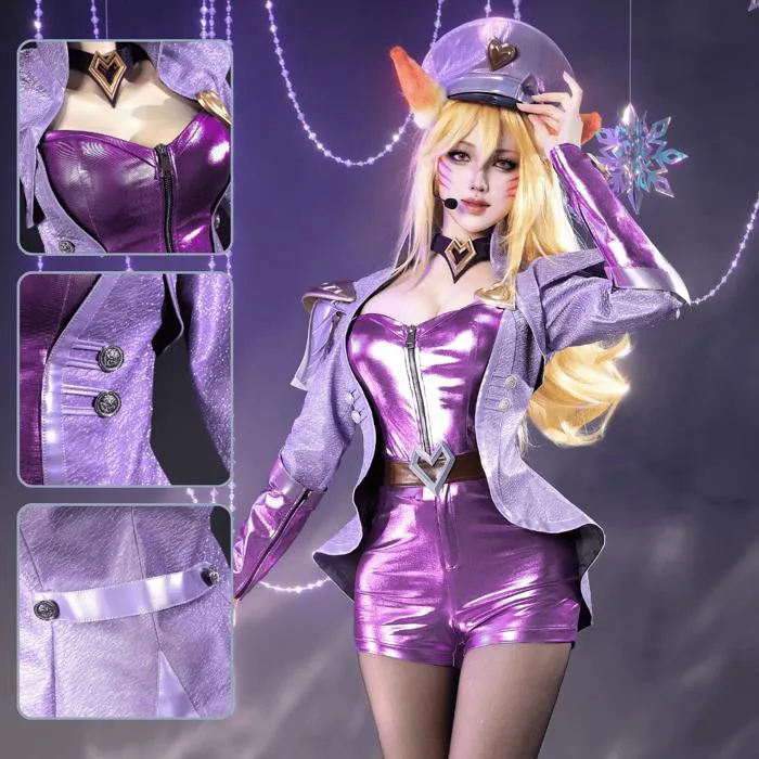 Ready To Ship】Rolecosplay LOL Popstar Ahri Idol Cosplay Costume