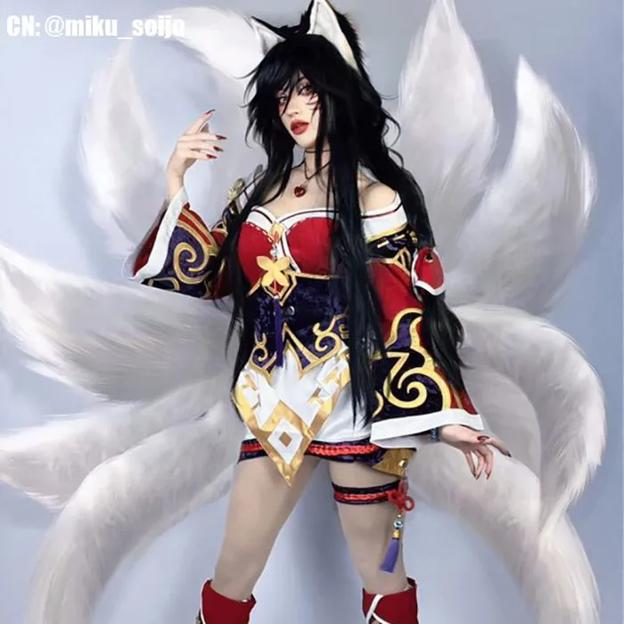 LOL Wild Rift The Nine-Tailed Fox Ahri Cosplay Costume – Rolecosplay