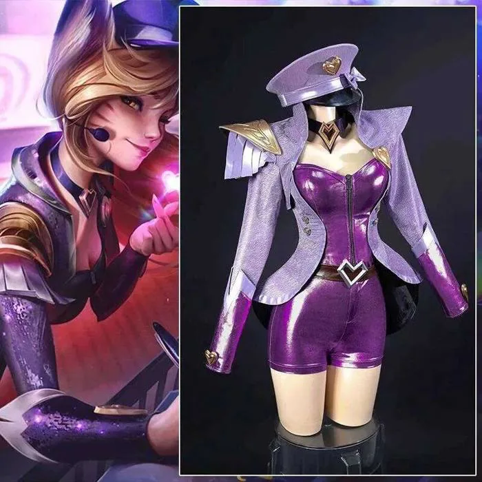 Popstar Ahri Cosplay Costume for Women - Nine-Tailed Fox LOL Game Outfit  for Halloween