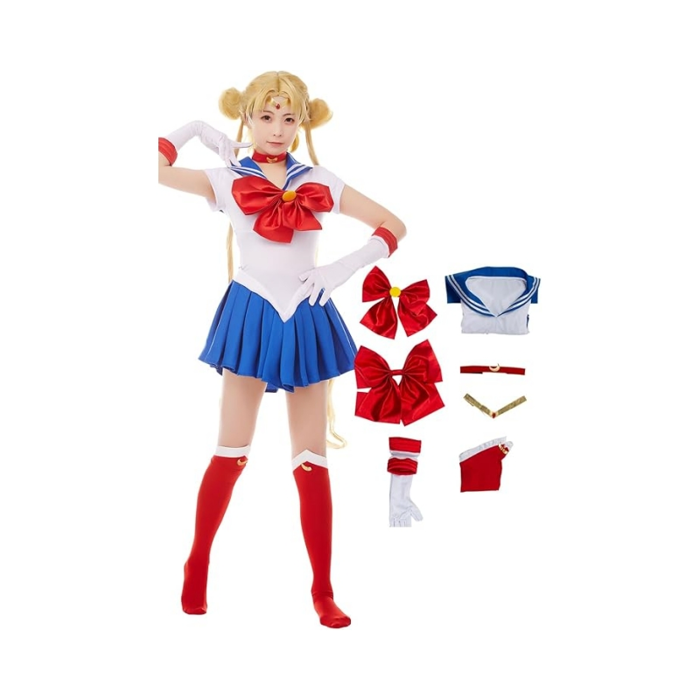 Đầm công chúa cosplay anime cho phụ nữ và trẻ em, trang phục người lớn,  găng tay anime, tất, phụ kiện nơ, trang phục Halloween cho trẻ em - 2026 Bộ  đồ