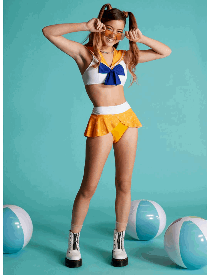 Sailor Moon Sailor Venus Cosplay Bikini Swim suit Set XS, S, M | eBay