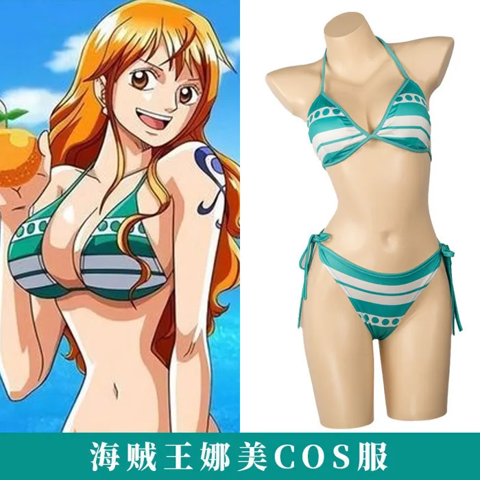 One Piece Nami Yukata Cosplay Bikini - Sọc Xanh Trắng Nữ VUUJ | Shopee Việt  Nam
