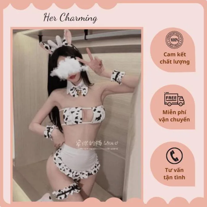 Set Cosplay Cô Nàng Bò Sữa Siêu Hot Có Đuôi Có Tai Y Hình C131 . . | Lazada  Việt Nam
