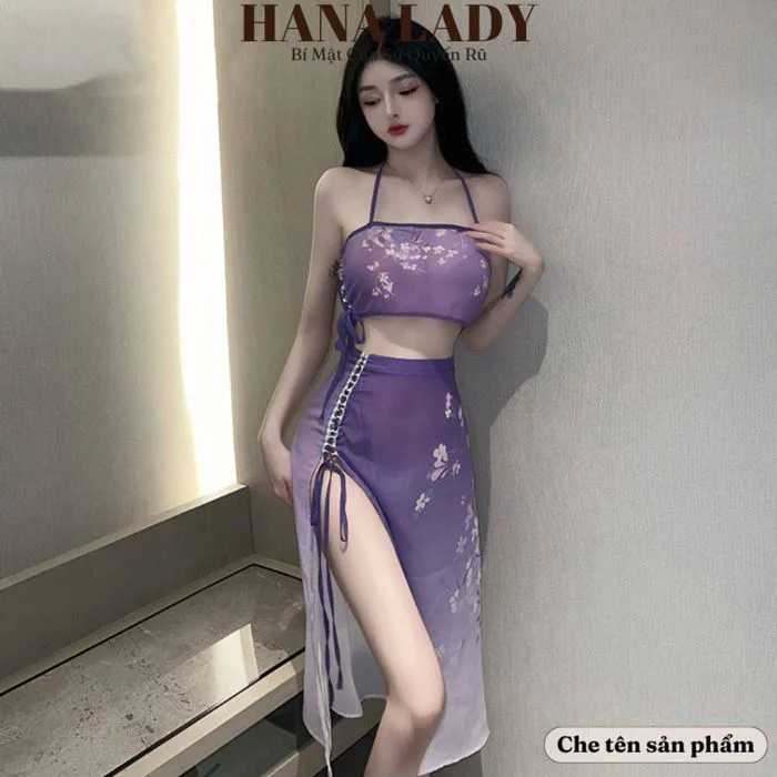 Đồ ngủ cosplay yếm đan dây xẻ tà sexy quyến rũ CP301 giá sỉ, giá bán buôn -  Thị Trường Sỉ