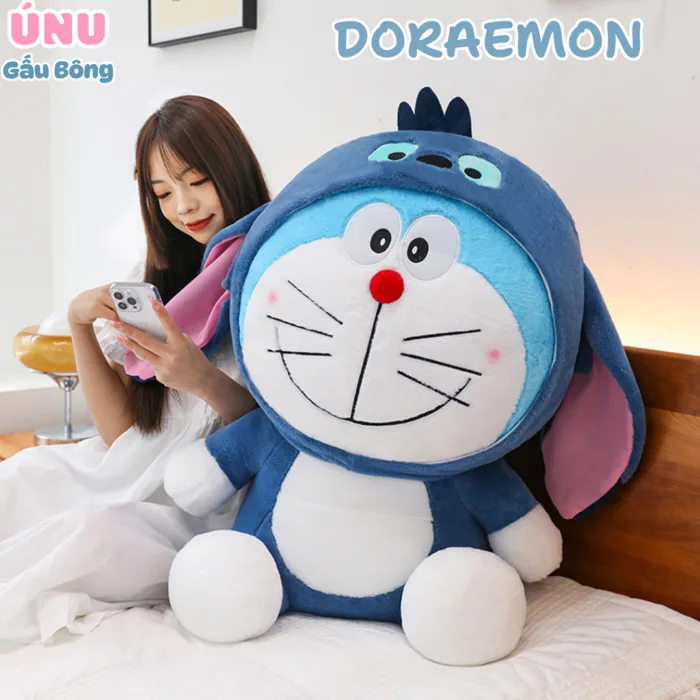 Gấu Bông Doraemon Cosplay Stitch Xanh, Size Lớn Bông 15D Lớn, Gấu Nhồi Bông  Đáng Yêu
