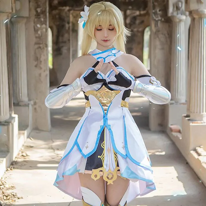 Genshin Impact Player Female Traveler Lumine Cosplay Costume – Gcosplay