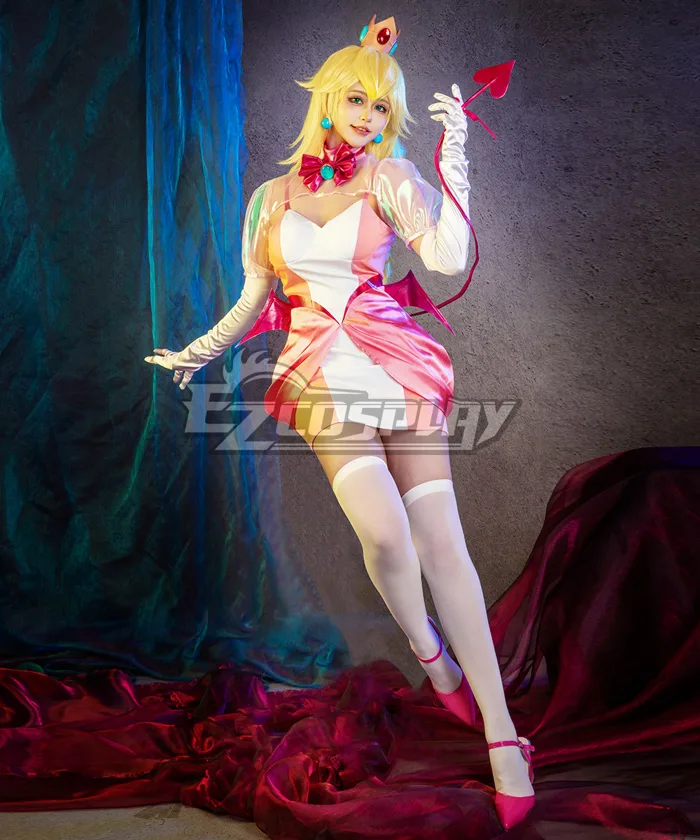 Ezcosplay Original Halloween Women Peach Pink Princess Derivative Sexy  Little Devil Nurse Dress Cosplay Costume