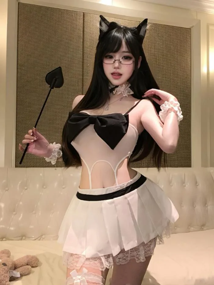 White Neko Cat Girl Cosplay Set – YOMORIO