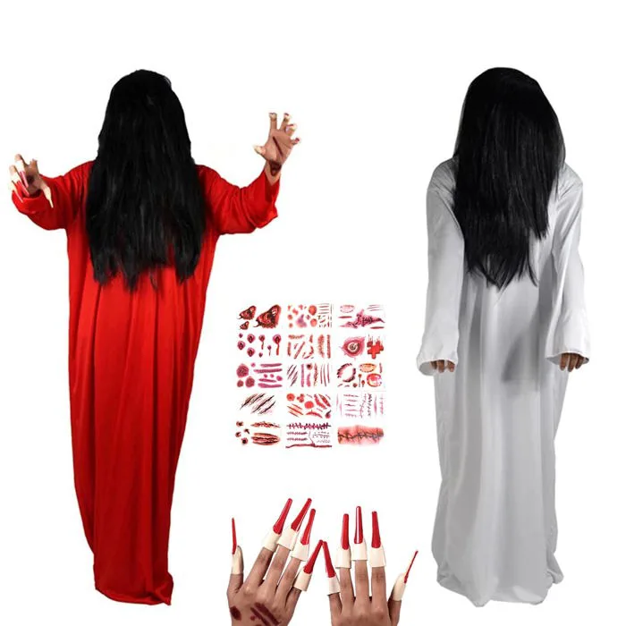 Mua [Be-Unique] Sadako Cosplay Ghost Demon Costume Halloween Costume,  4-Piece Set, Ghost Woman, Party Joke Costume, Halloween Costume, Horror,  Women's, Men's, Adults, Event Performing Clothes, Unisex, One trên Amazon  Nhật chính hãng