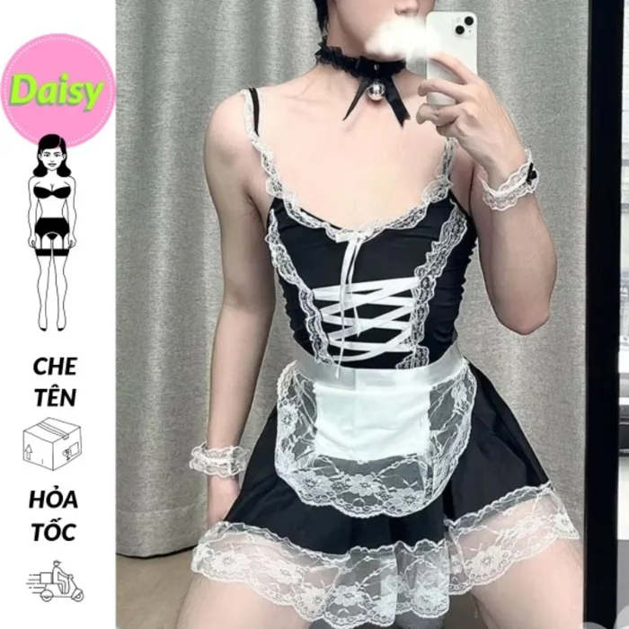 [FORM ÔM SÁT] Cosplay chàng hầu gái sexy - váy đầm cho nam hóa trang nữ hầu  phục vụ bàn Maid Lolita gợi cảm