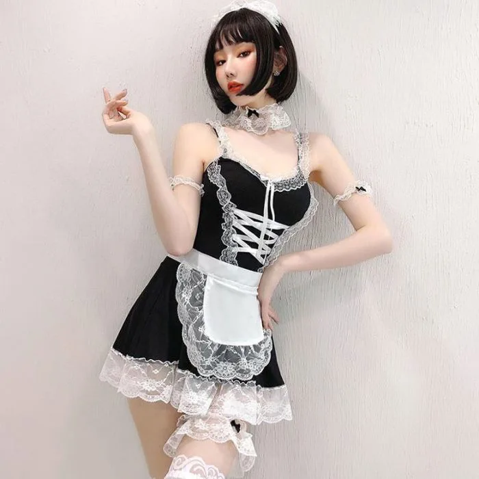 Bộ cosplay cô hầu gái quyến rũ F85 Costume Lace Free Size - Lazada | Lazada  Việt Nam