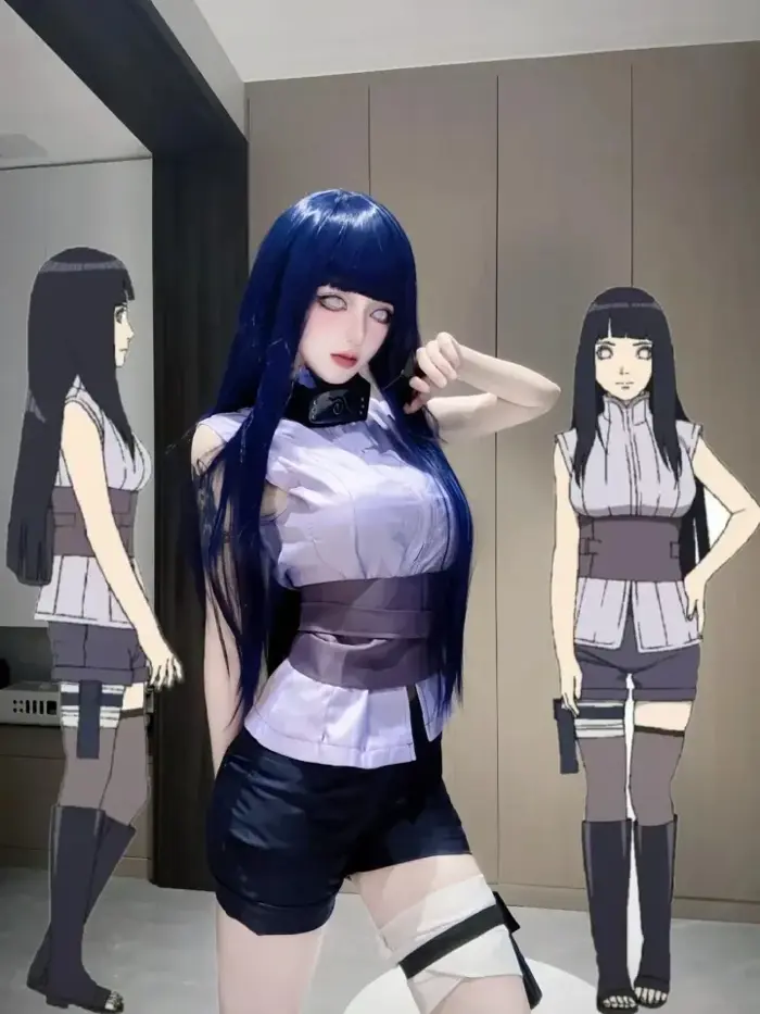 Bộ Trang Phục Cosplay Hinata Hyuga Shippuden Dành Cho Nữ - Bao Gồm Áo, Quần  Và Thắt Lưng, Dùng Cho Lễ Hội Halloween, Chất Liệu Cotton Polyester