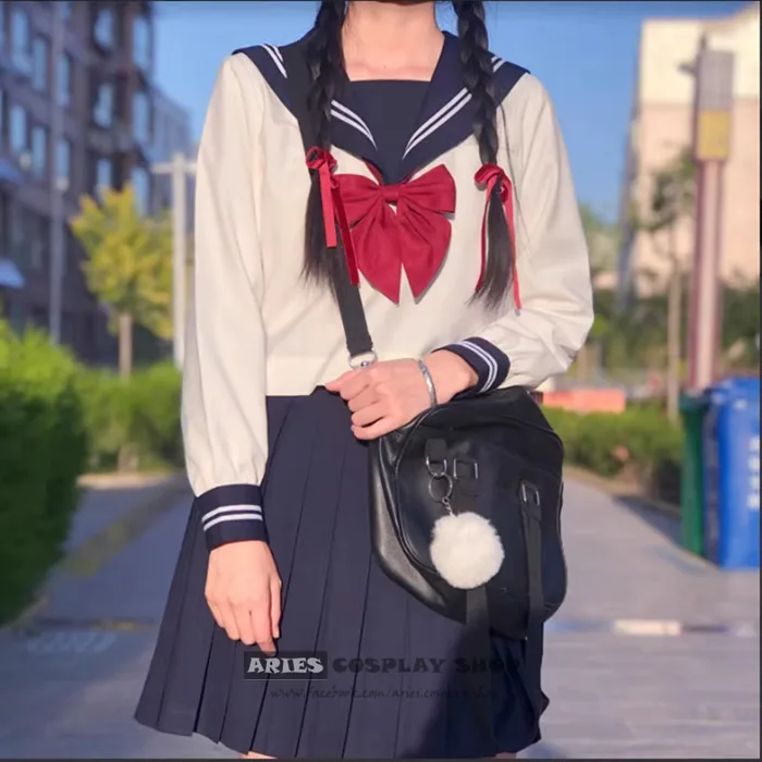 Đồng phục học sinh Nhật Bản – Màu trắng xanh – Aries Cosplay Shop