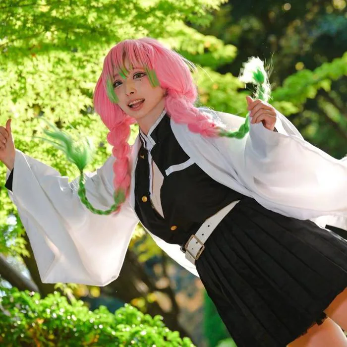 Anime Demon Slayer Kimetsu no Yaiba Kanroji Mitsuri Cosplay Costume Women  Sexy Kimono Dress Wig Buy cheaply on Joom