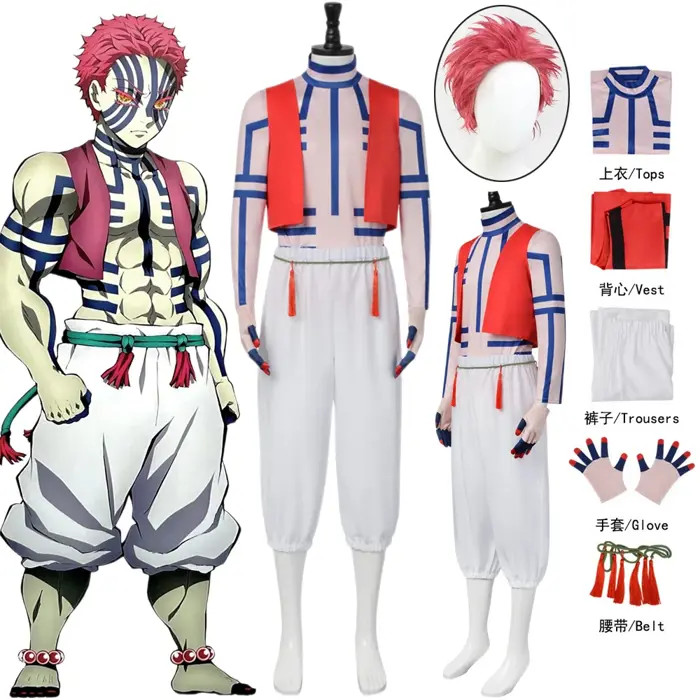 🏴‍☠️ Demon Slayer: Kimetsu No Yaiba: Akaza | Cosplay Costume Set -  Ed2kcosplay.com