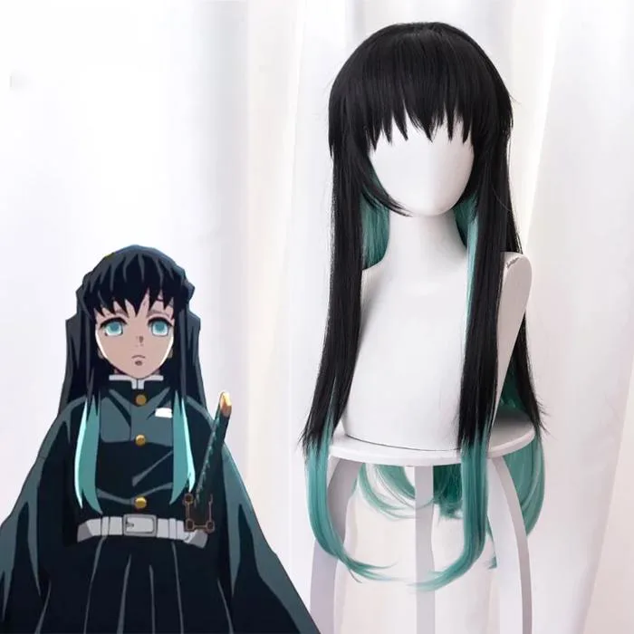Cosplayflying - Buy Anime Demon Slayer :Kimetsu no Yaiba Muichirou Tokitou  Black Mixed Green Cosplay Wig Cosplay for Boys Adult Men Halloween Carnival  Party