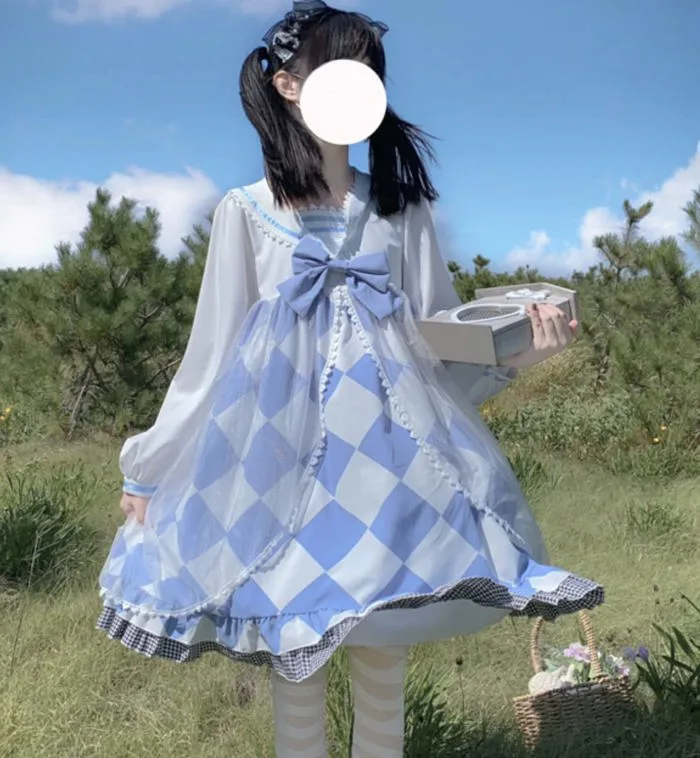 Mua Lady Lazy Lolita Long Sleeve Sailor One-Piece Skirt, Rabbit Ears, Loli,  Ruffle, Lace Costume, Photography, Sweet Lolita Princess Cosplay, Anime  Dresses, Cosplay Lolita, Gothic Harajuku, Cute, Diamond trên Amazon Nhật  chính