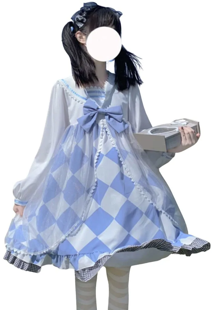Mua Lady Lazy Lolita Long Sleeve Sailor One-Piece Skirt, Rabbit Ears, Loli,  Ruffle, Lace Costume, Photography, Sweet Lolita Princess Cosplay, Anime  Dresses, Cosplay Lolita, Gothic Harajuku, Cute, Diamond trên Amazon Nhật  chính