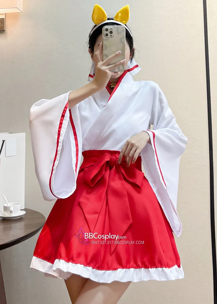 Trang Phục Cosplay Waloli Houki Shinonono Kitsune Miko Đẹp Giá Tốt
