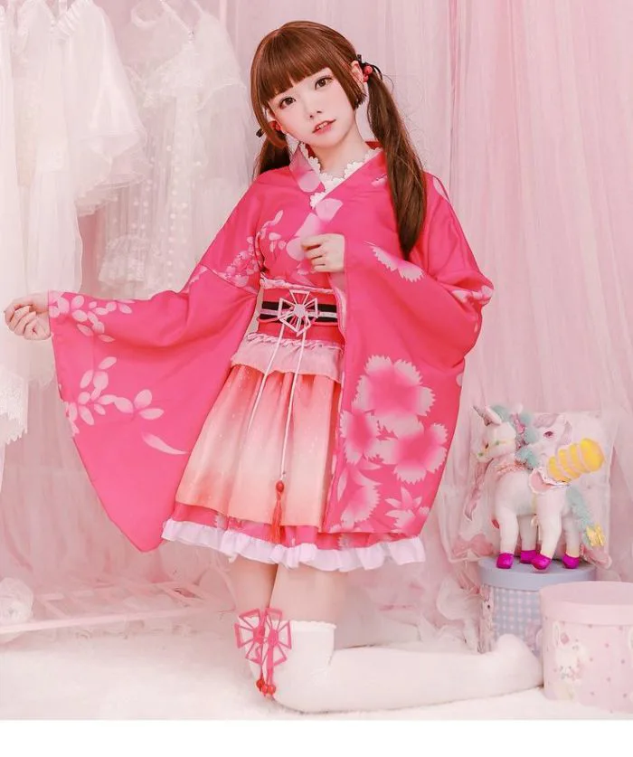 Kimono Hồng Ngắn Cosplay Lolita - Kim Khôi Shop Bán Cho Thuê Trang Phục  Biểu Diễn Tại Q3 TPHCM