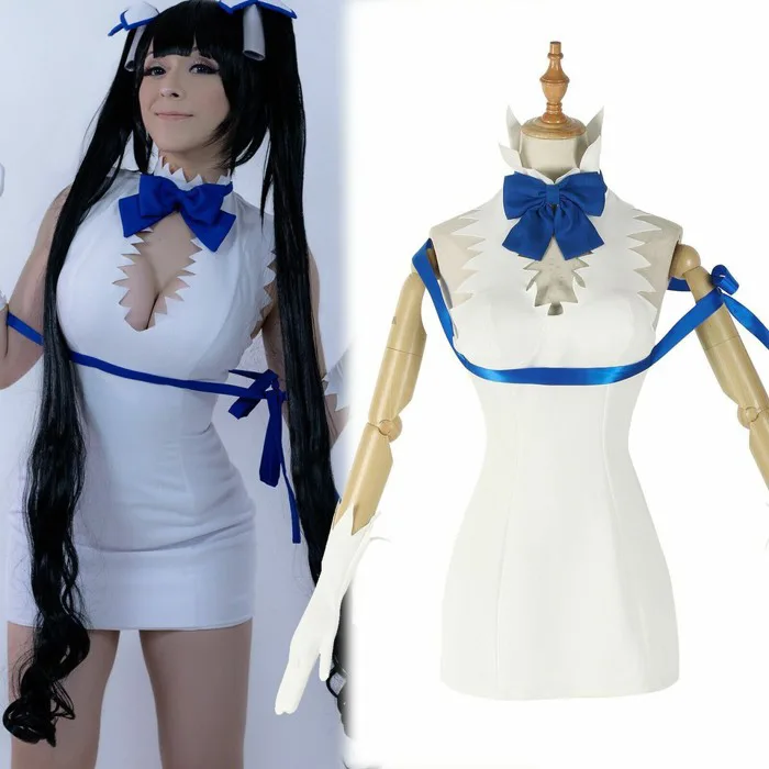 Anime Loli Hestia Kami Sama Cosplay Costume White Sexy Backless Dress Set  Suit： | eBay