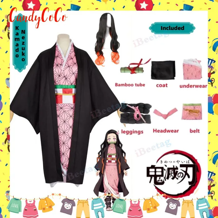 Anime Demon Slayer Kamado Nezuko Cosplay Trọn Bộ Người Lớn Trẻ Em Trang  Phục Bé Gái Nhật Bản Kimono Đồng Phục Halloween Kimetsu No Yaiba Trang Phục