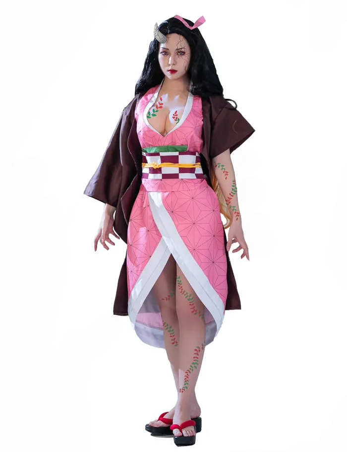 CR ROLECOS Kamado Nezuko Cosplay Costume Nezuko Cosplay Blood Demon Kimono  Outfit Halloween XS/S : Amazon.ca: Clothing, Shoes & Accessories