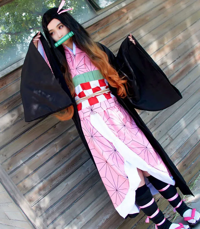 AISHANGYIDE Women's Kamado Nezuko Cosplay Costume with Wig and Accessories  Costume Anime Demon Slayer Nezuko Kimono Halloween Carnival Party Stage  Performance Adult Costume : Amazon.com.be: Fashion
