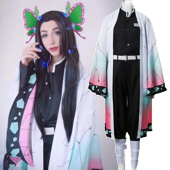 Anime Demon Kochou Shinobu Kimono Slayer Cosplay Costume-Takerlama