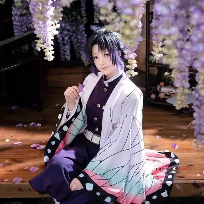 Ready to Ship Demon Slayer: Kimetsu no Yaiba Kochou Shinobu Cosplay Costume mp005149