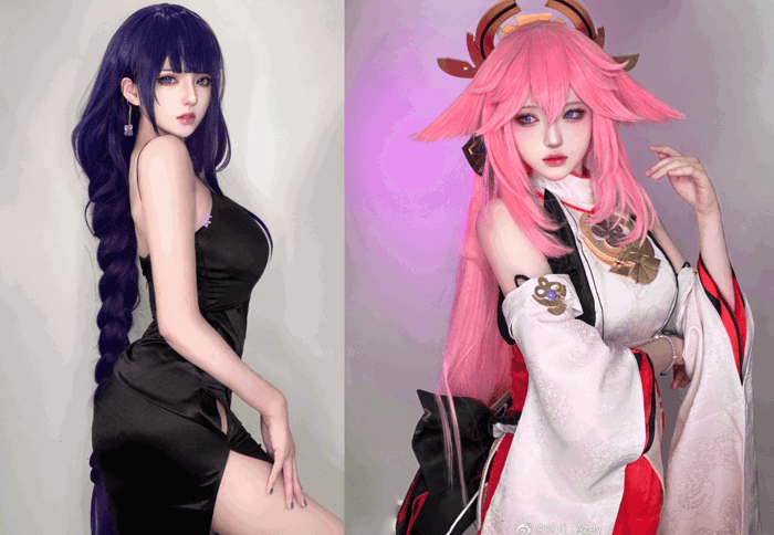 Genshin Impact: Cosplay 'cáo hồng' Yae Miko và Lôi Thần Ei