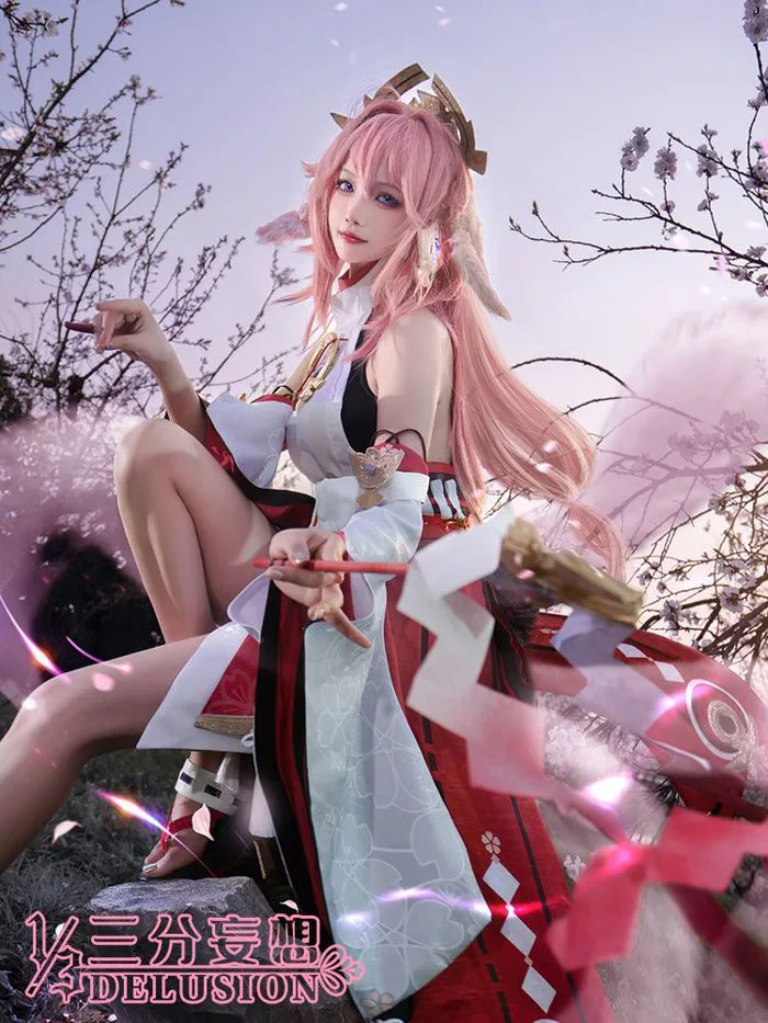 Cosplay Genshin Impact ảo tưởng ba điểm Cô Fox Yae Miko cosplay bộ đồ –  GiGa Order