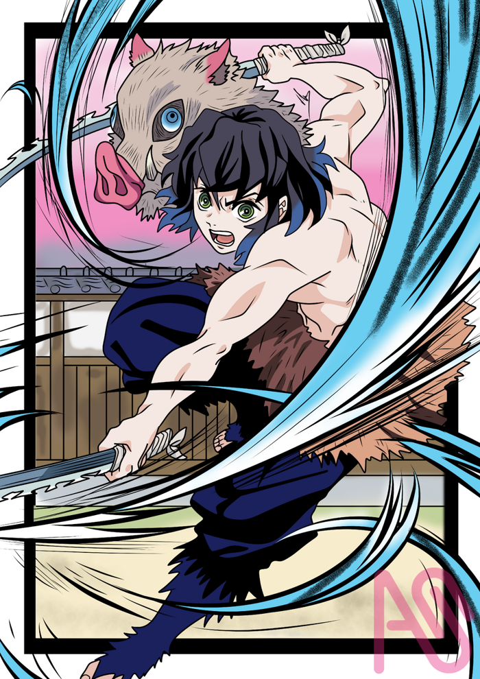 Inosuke Hashibira - Kimetsu no Yaiba Kiriego Art - Illustrations ART street