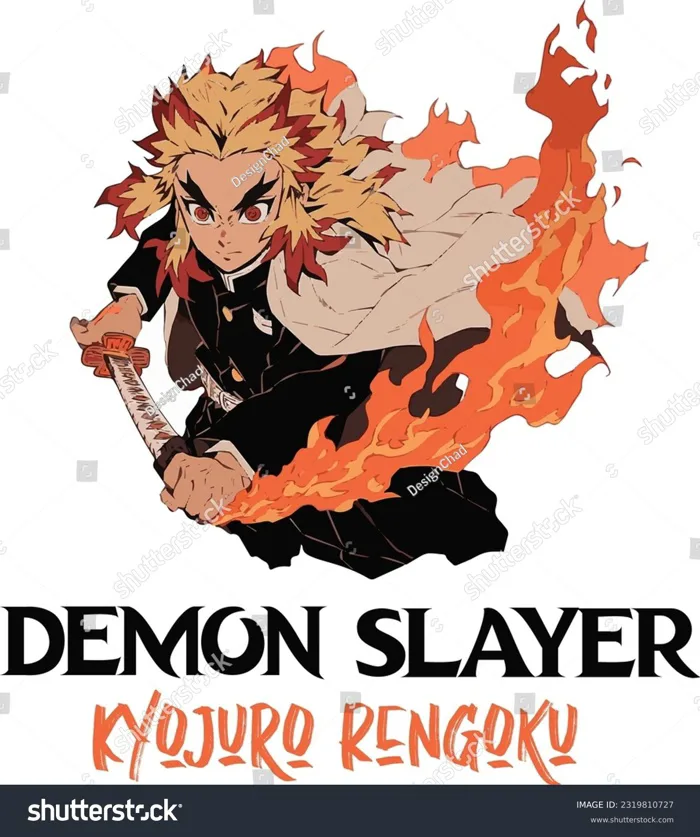 Kyojuro Rengoku Flame Hashira Demon Slayer: Vector có sẵn (miễn phí bản  quyền) 2319810727 | Shutterstock