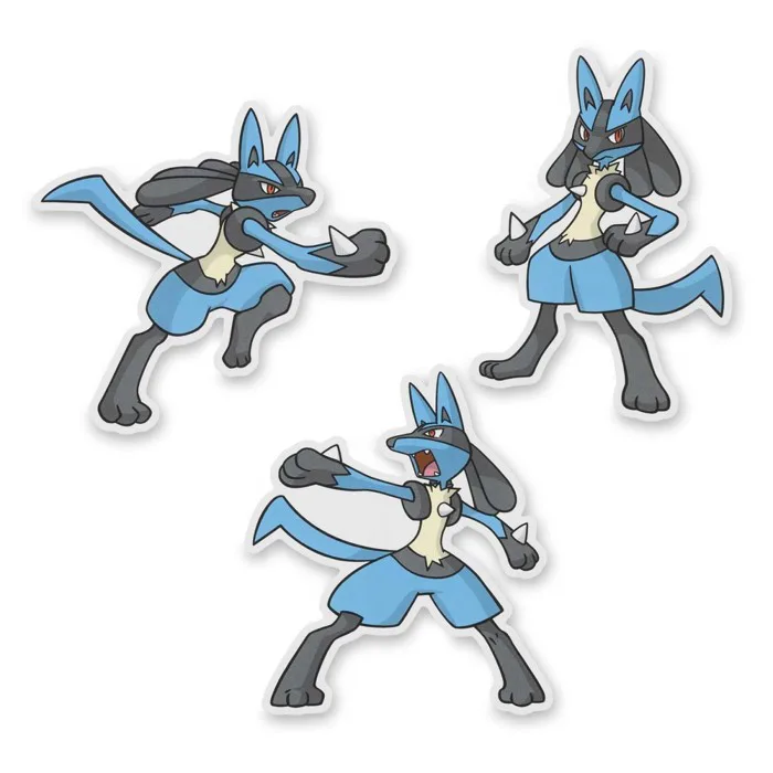 Lucario Stickers (3-Pack) | Pokémon Center UK Official Site