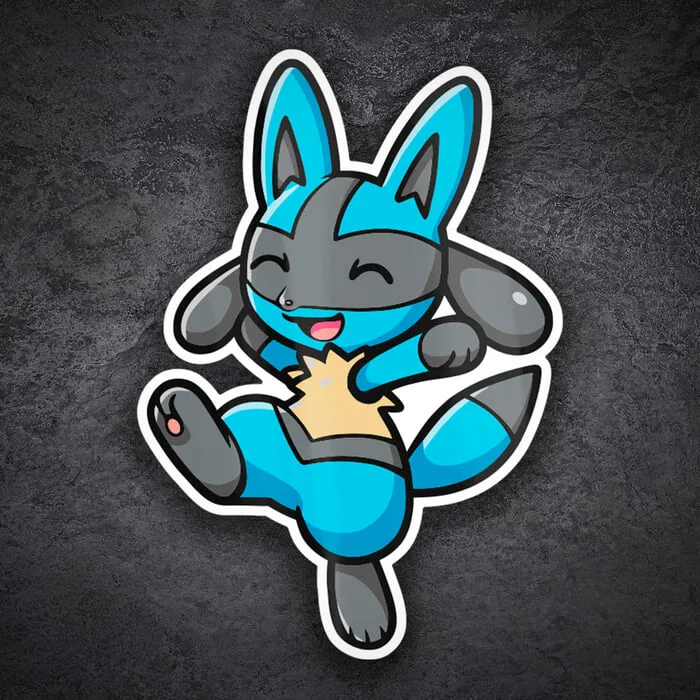 Chibi Lucario Sticker | MuralDecal.com