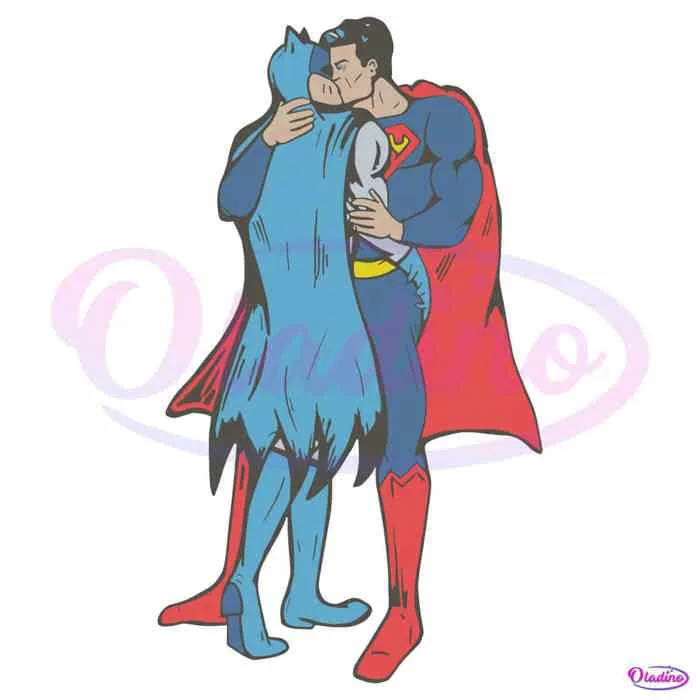 Batman Superman Kissing Funny Meme Gay Pride Svg - Free Download