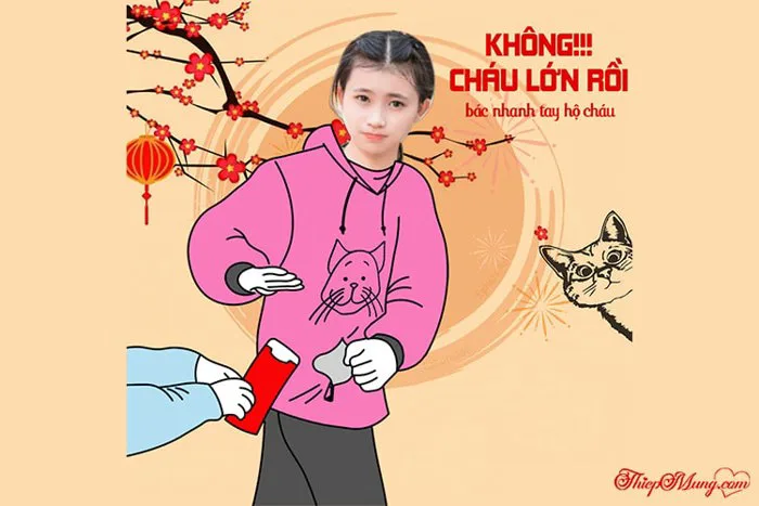 Tạo ảnh chế Tết: Từ chối lì xì một cách lịch sự
