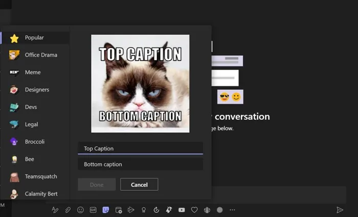 Now create your own memes on Microsoft Teams with meme generator