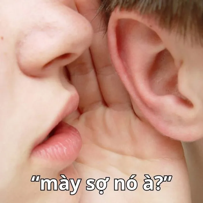 Meme Bạn Sợ À? Ảnh nói vào tai bạn sợ à hài hước