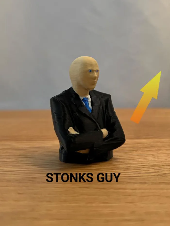 Stonks Guy / Meme Man / Mr. Succ Bust - Free 3D Print Model - MakerWorld Stonks Guy / Meme Man / Mr. Succ Bust - Free 3D Print Model - MakerWorld