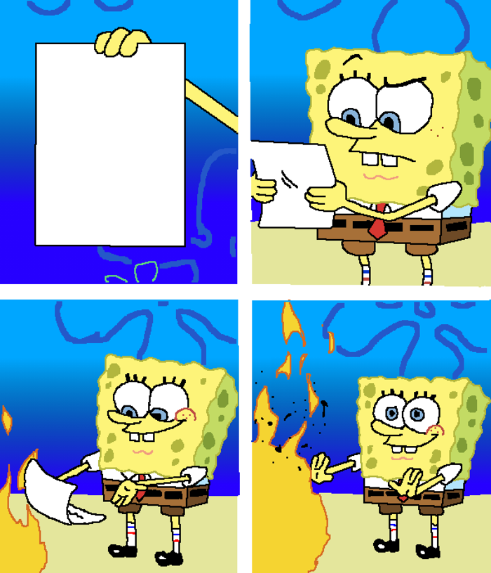 Pixilart - SpongeBob Meme Template by waterhashira3