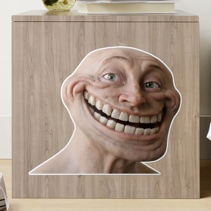 Viral Realistic Troll Face Grin Meme Funny Internet
