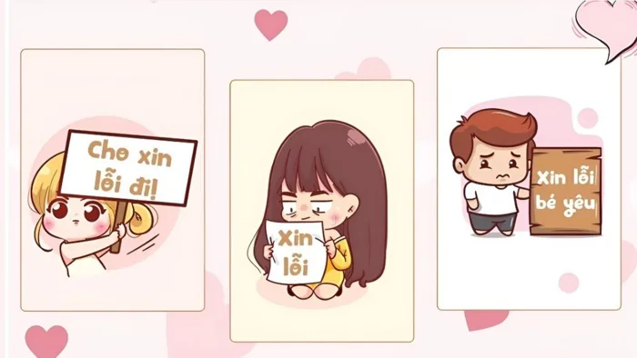 99+ ảnh meme xin lỗi người yêu cute, đáng yêu, hài hước