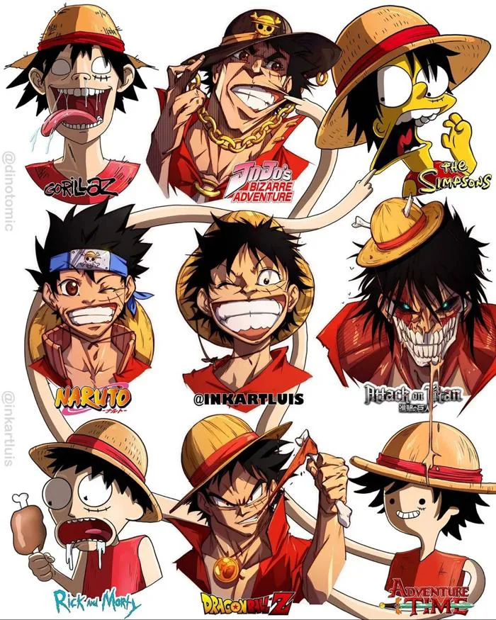 Monkey D. Luffy trong các chương trình hoạt hình và anime khác nhau :  r/OnePiece