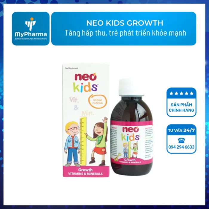 Neo Kids Growth 150ml - Tăng hấp thu, trẻ khỏe mạnh