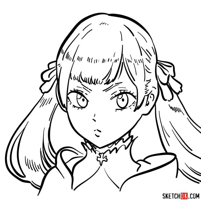 How to Draw Noelle Silva from Black Clover - SketchOk