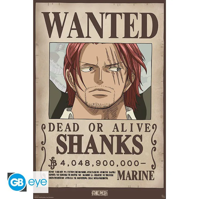 ONE PIECE Poster Wanted Shanks Wano (91.5x61cm)