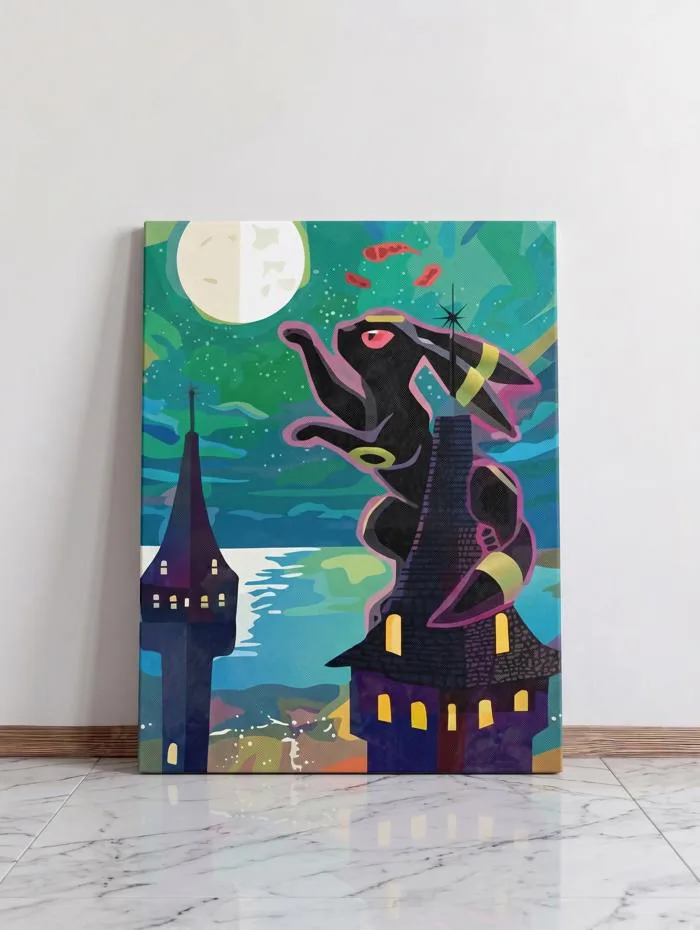 Moonbreon Canvas | Moon Umbreon Pokémon Wall Art | Palette Town