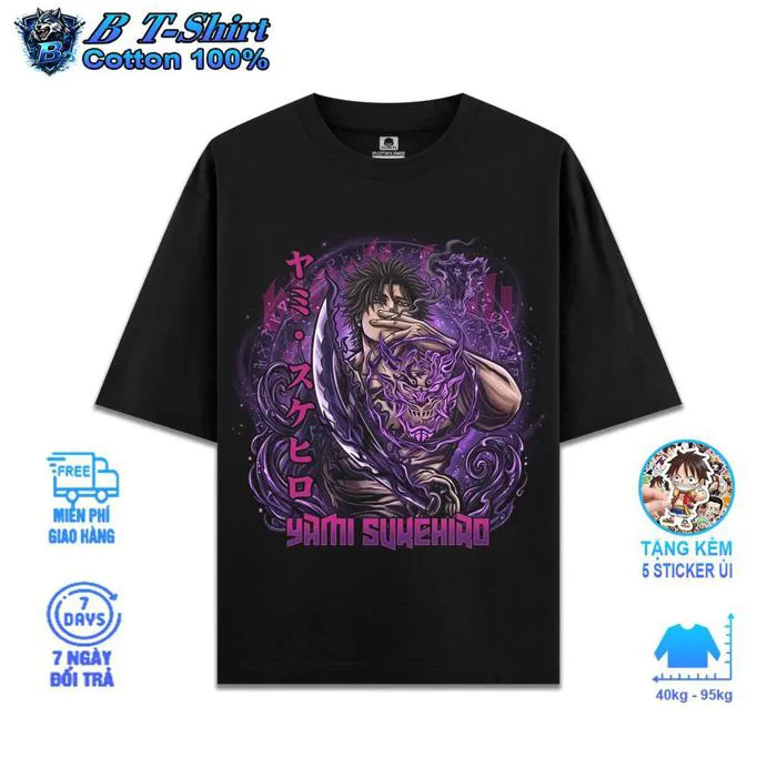 Áo Thun Cotton Anime Yami Sukehiro 1 BLACK CLOVER Vải Cotton Xịn Form  Oversize Từ 40 - 95kg ,B T-shirt | Shopee Việt Nam
